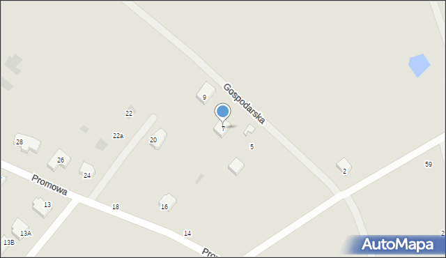 Koszalin, Gospodarska, 7, mapa Koszalina