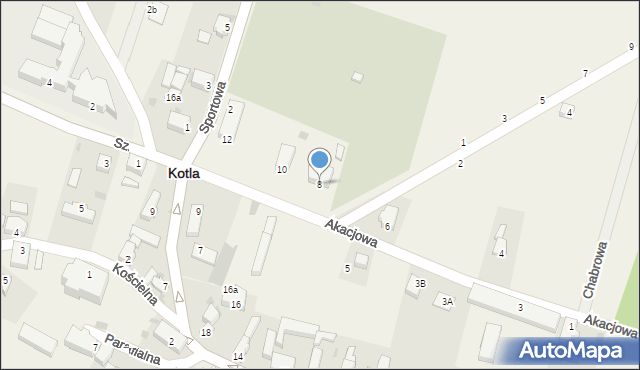 Kotla, Górna, 8, mapa Kotla