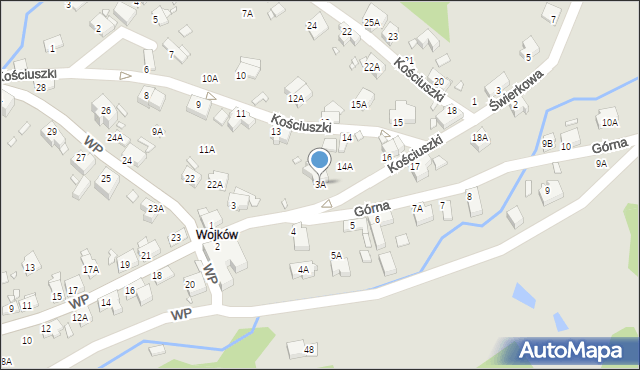 Kowary, Górna, 3A, mapa Kowary