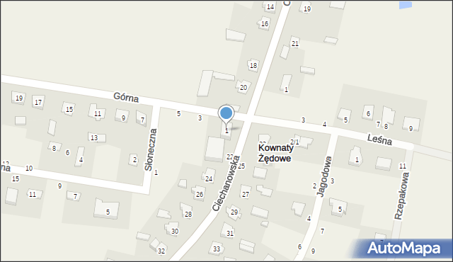Kownaty Żędowe, Górna, 1, mapa Kownaty Żędowe