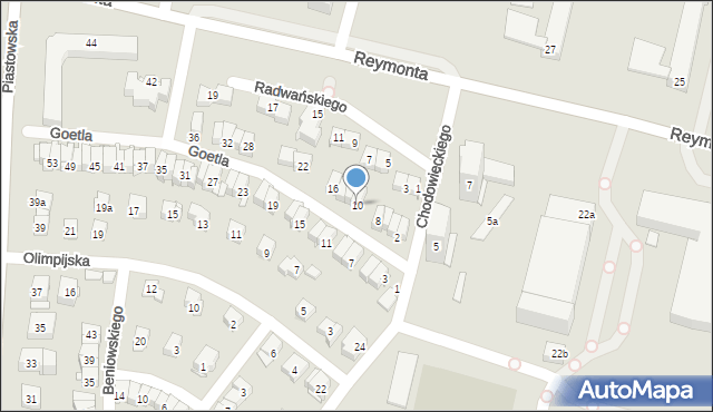 Kraków, Goetla Walerego, 10, mapa Krakowa