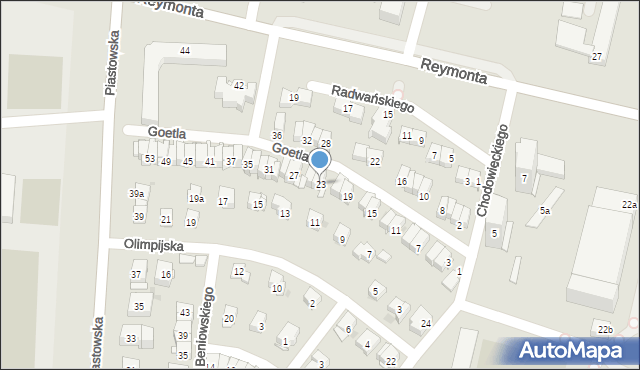 Kraków, Goetla Walerego, 23, mapa Krakowa