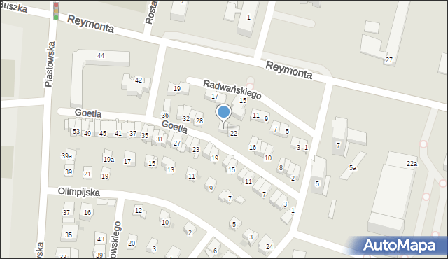 Kraków, Goetla Walerego, 24, mapa Krakowa