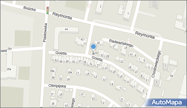 Kraków, Goetla Walerego, 36, mapa Krakowa