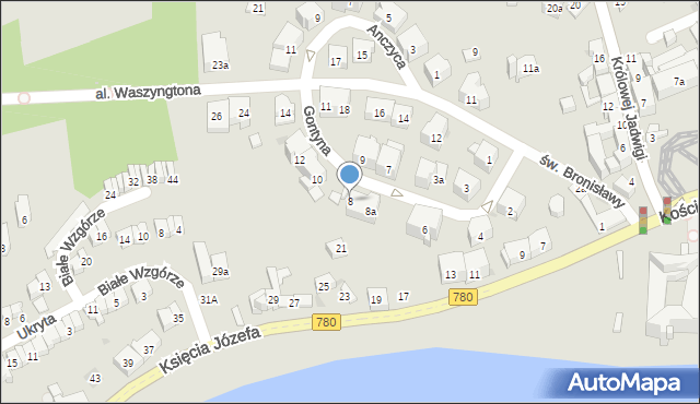 Kraków, Gontyna, 8, mapa Krakowa