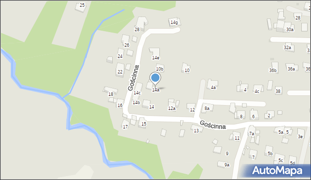 Kraków, Gościnna, 14a, mapa Krakowa