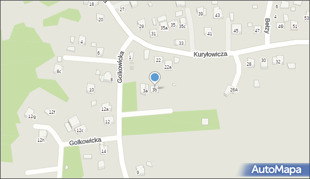 Kraków, Golkowicka, 3b, mapa Krakowa