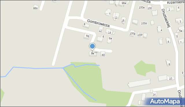 Kraków, Gombrowicza Witolda, 6e, mapa Krakowa