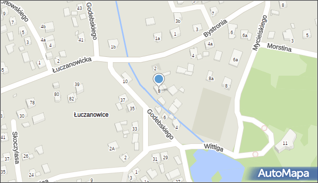 Kraków, Godebskiego Cypriana, 8, mapa Krakowa