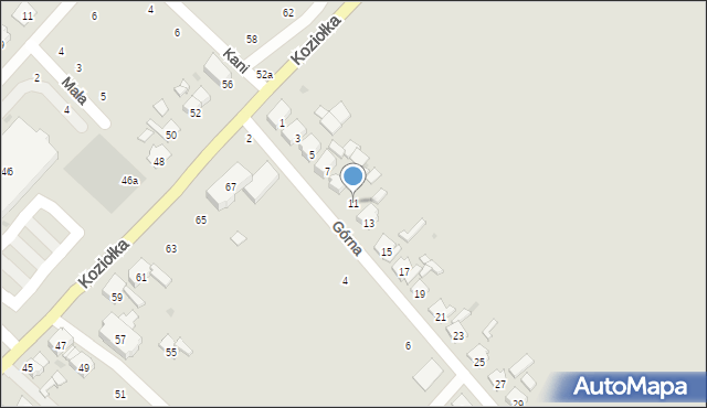 Krapkowice, Górna, 11, mapa Krapkowice