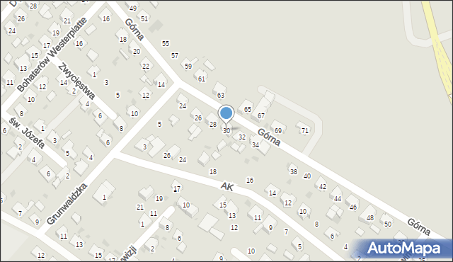 Krapkowice, Górna, 30, mapa Krapkowice