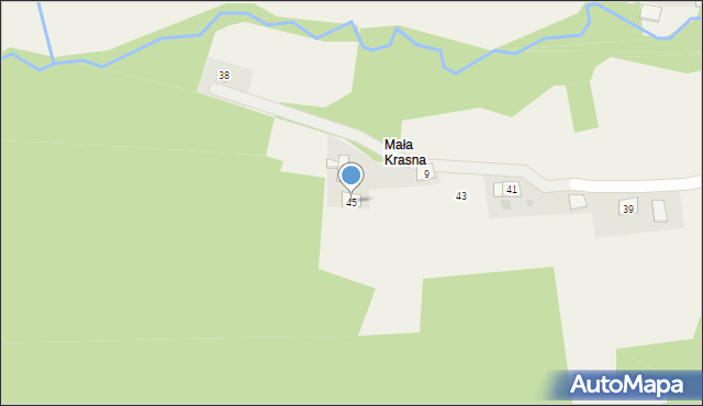 Krasna, Górska, 45, mapa Krasna