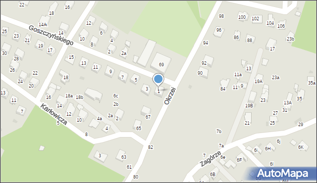 Krosno, Goszczyńskiego Seweryna, 1, mapa Krosna