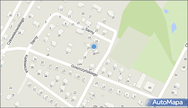 Krosno, Goszczyńskiego Seweryna, 16, mapa Krosna