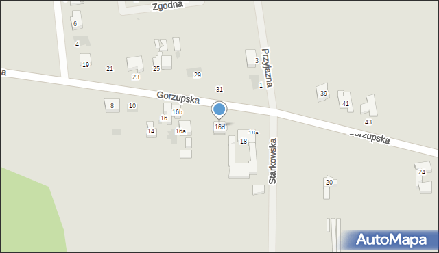 Krotoszyn, Gorzupska, 16d, mapa Krotoszyna