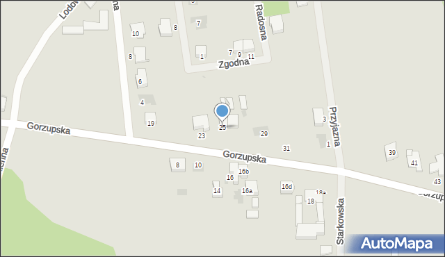 Krotoszyn, Gorzupska, 25, mapa Krotoszyna
