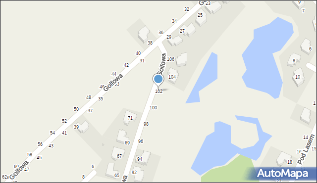 Kryniczno, Golfowa, 102, mapa Kryniczno