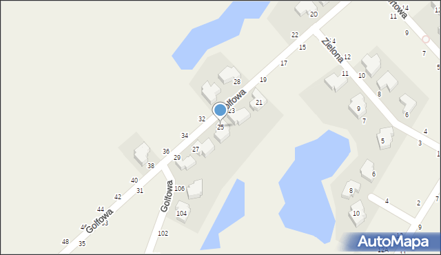 Kryniczno, Golfowa, 25, mapa Kryniczno