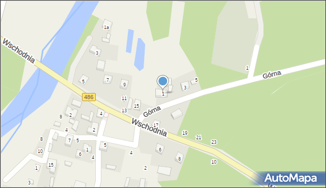 Krzeczów, Górna, 1, mapa Krzeczów