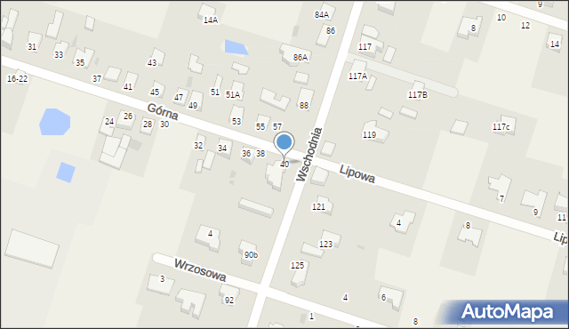 Ksawerów, Górna, 40, mapa Ksawerów