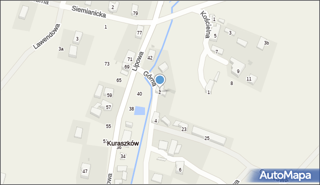 Kuraszków, Górna, 2, mapa Kuraszków