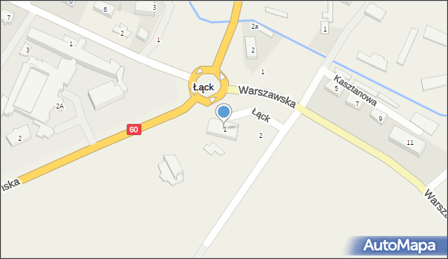 Łąck, Gostynińska, 1, mapa Łąck