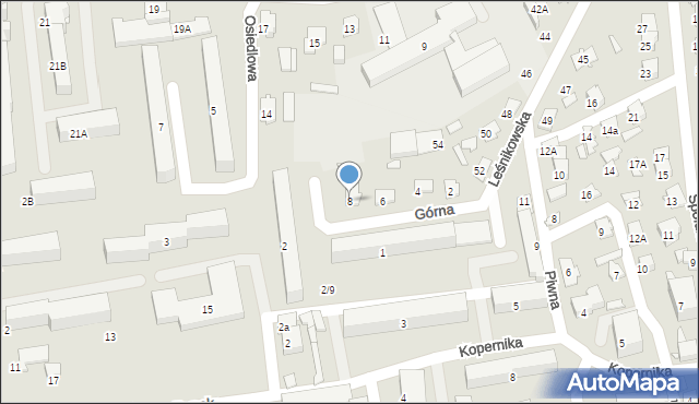 Łapy, Górna, 8, mapa Łapy