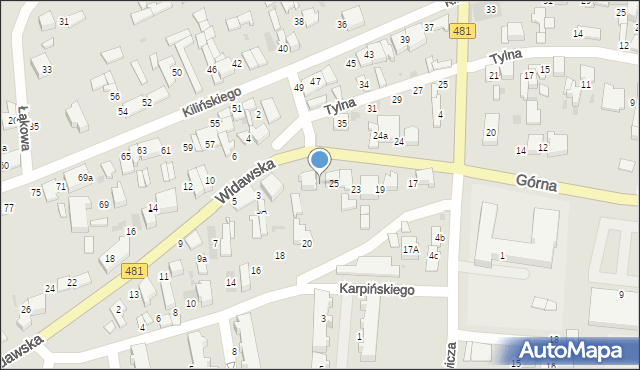 Łask, Górna, 27, mapa Łask