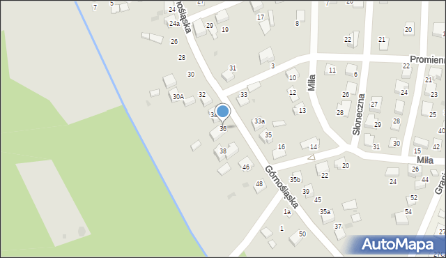 Łaziska Górne, Górnośląska, 36, mapa Łaziska Górne