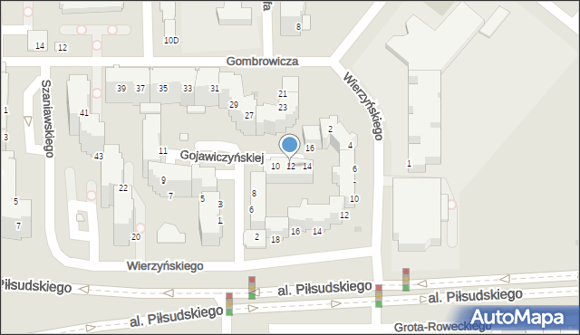 Legnica, Gojawiczyńskiej Poli, 12, mapa Legnicy