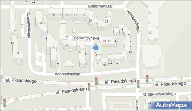 Legnica, Gojawiczyńskiej Poli, 6, mapa Legnicy