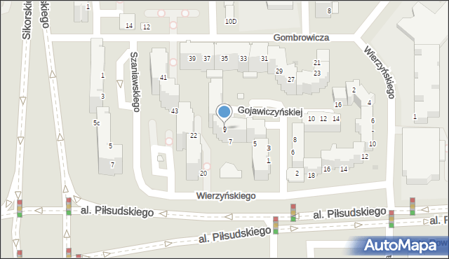 Legnica, Gojawiczyńskiej Poli, 9, mapa Legnicy