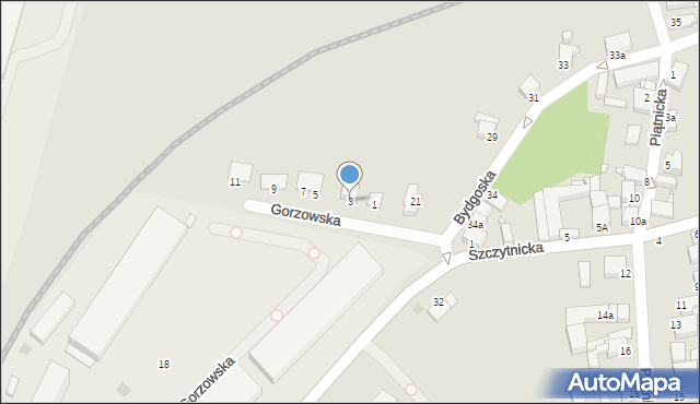 Legnica, Gorzowska, 3, mapa Legnicy