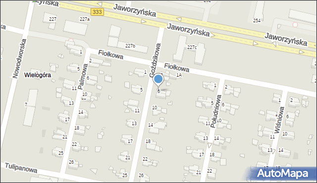 Legnica, Goździkowa, 6, mapa Legnicy