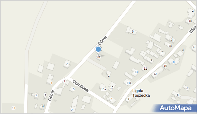 Ligota Toszecka, Górna, 1a, mapa Ligota Toszecka