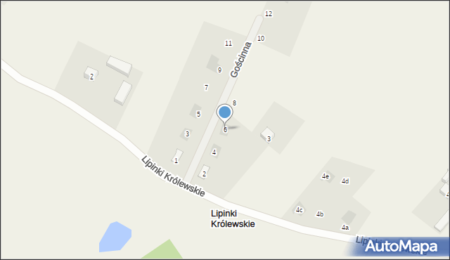 Lipinki Królewskie, Gościnna, 6, mapa Lipinki Królewskie