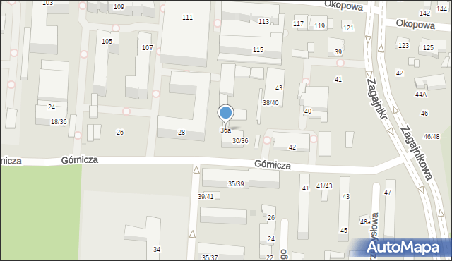 Łódź, Górnicza, 36a, mapa Łodzi