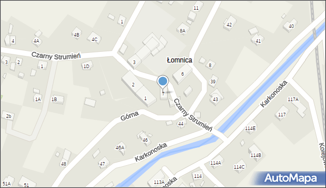 Łomnica, Górna, 7, mapa Łomnica