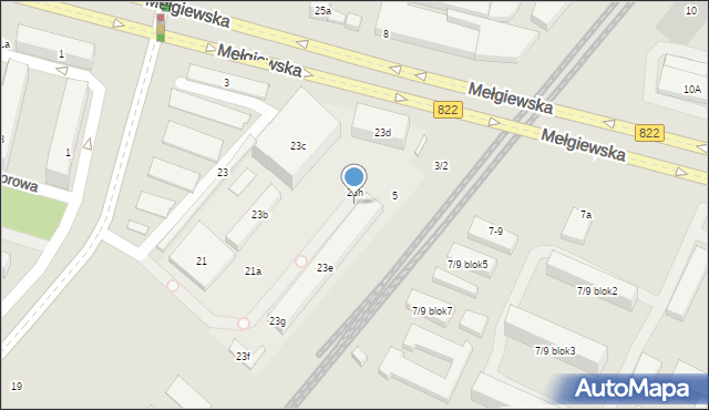 Lublin, Gospodarcza, 23a, mapa Lublina