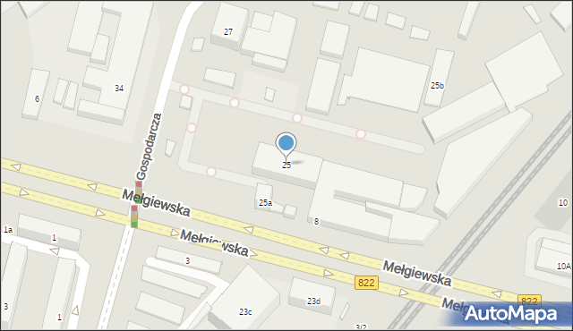 Lublin, Gospodarcza, 25, mapa Lublina