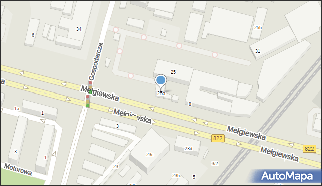 Lublin, Gospodarcza, 25a, mapa Lublina