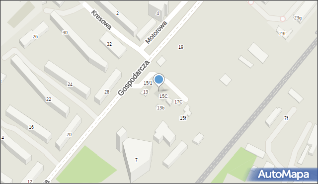 Lublin, Gospodarcza, 15b, mapa Lublina