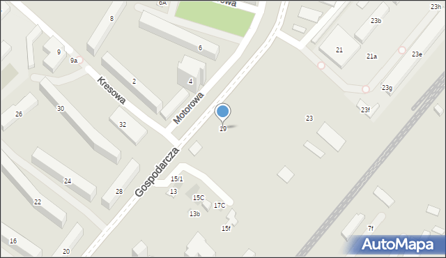 Lublin, Gospodarcza, 19, mapa Lublina