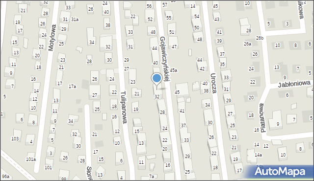 Lublin, Gojawiczyńskiej Poli, 34, mapa Lublina