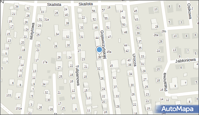 Lublin, Gojawiczyńskiej Poli, 36, mapa Lublina