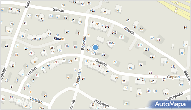 Lublin, Goplan, 22a, mapa Lublina