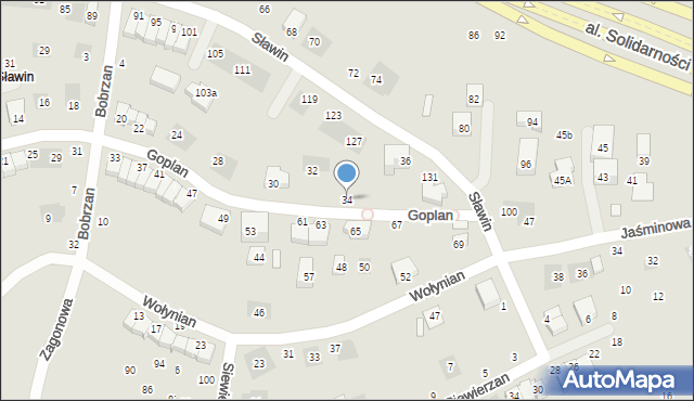 Lublin, Goplan, 34, mapa Lublina