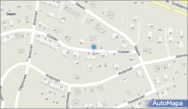 Lublin, Goplan, 63, mapa Lublina