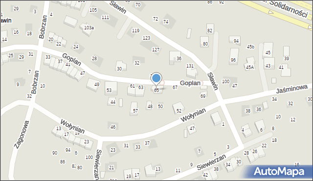 Lublin, Goplan, 65, mapa Lublina