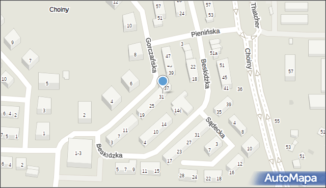 Lublin, Gorczańska, 33, mapa Lublina